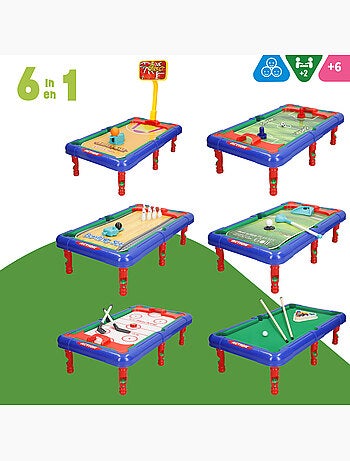 Tavolo multigames 6 giochi da tavolo in 1 43x25x12 cm