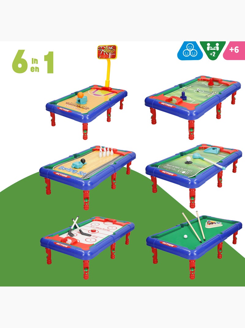 Tavolo multigames 6 giochi da tavolo in 1 43x25x12 cm N/D - Kiabi