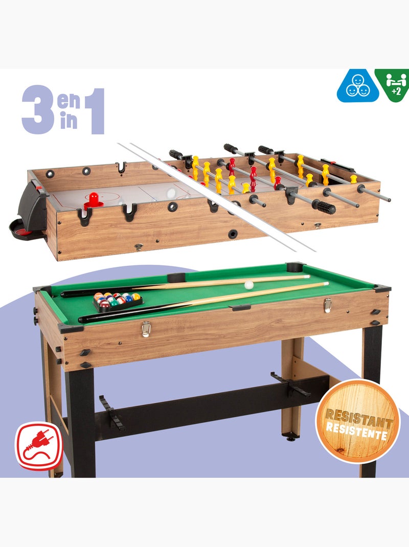 Tavolo multigioco 3-in-1 calcio/biliardo/hockey 107x58x88 cm cb games N/D - Kiabi
