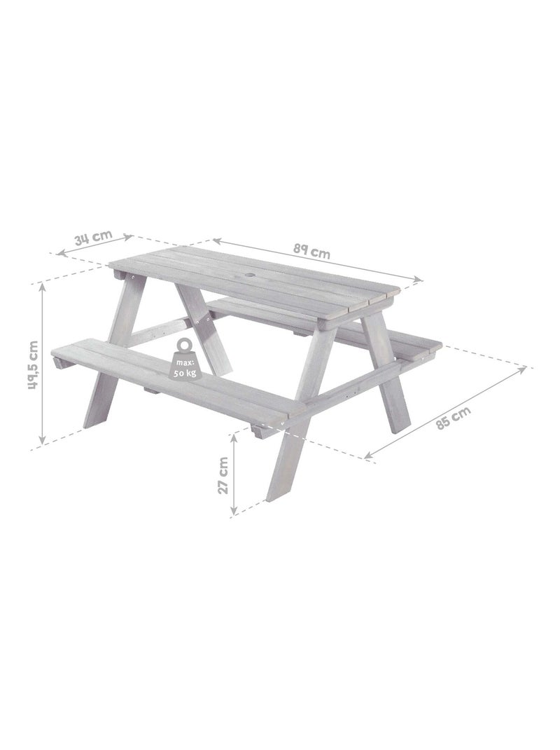 Tavolo picnic per bambini + 2 cuscini "Roba Picnic for 4" Grigio - Kiabi