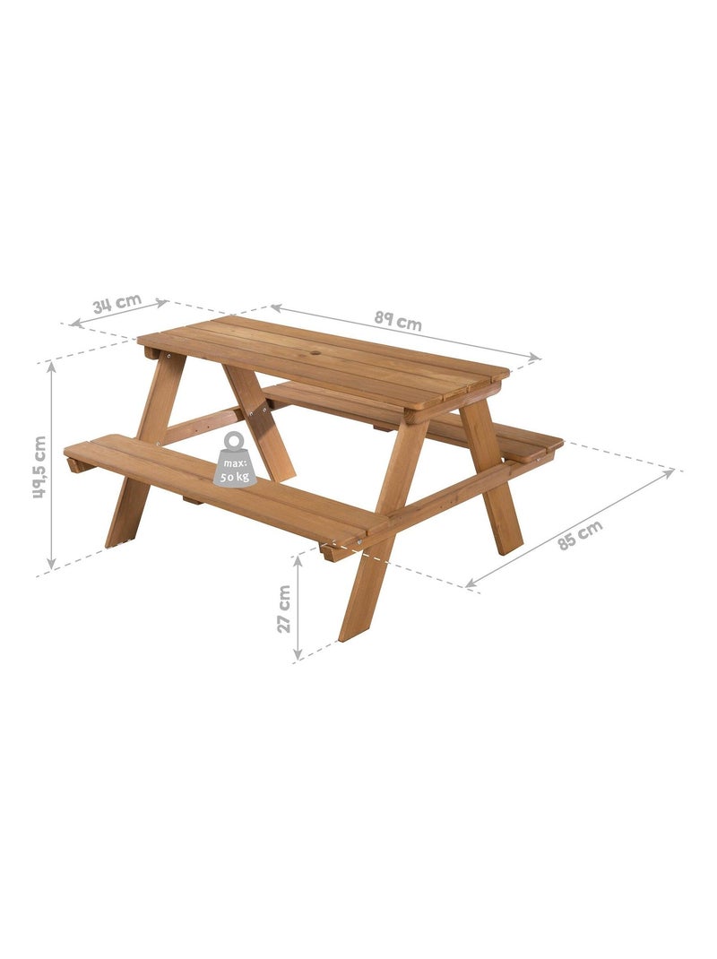 Tavolo picnic per bambini + 2 cuscini "Roba Picnic for 4" Marrone - Kiabi
