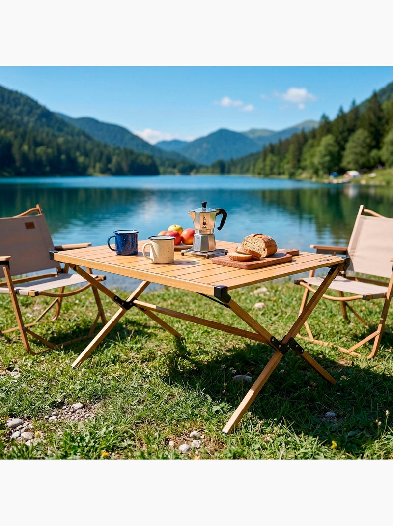 Tavolo pieghevole da campeggio aktive Legno naturale - Kiabi