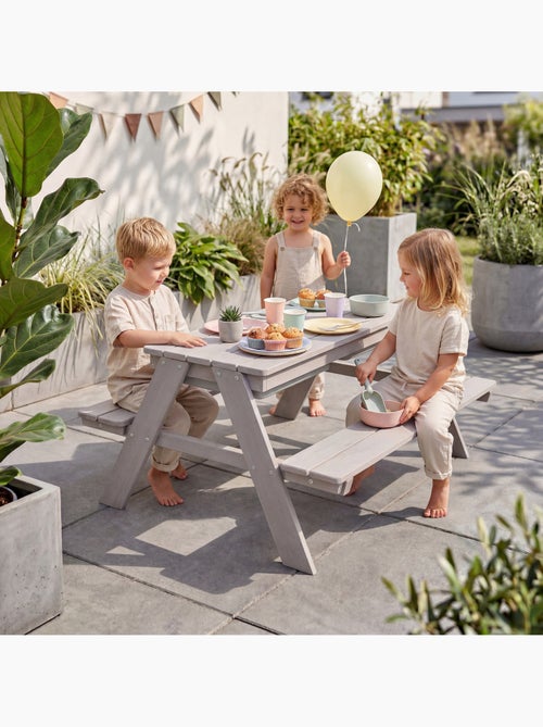 Tavolo sabbia e acqua in legno massello per picnic – 4 posti "Roba Outdoor+ Play" - Kiabi