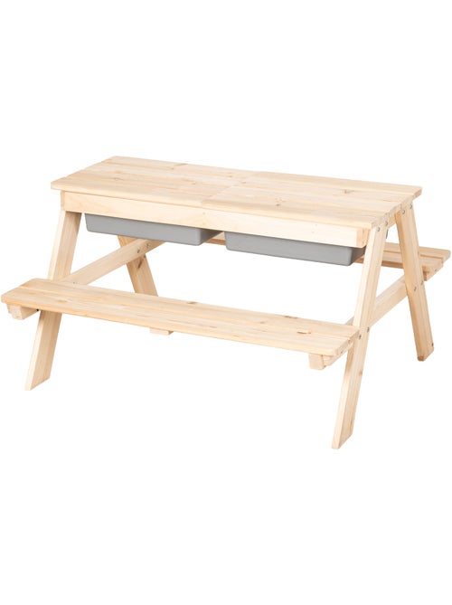 Tavolo sabbia e acqua in legno massello per picnic – 4 posti "Roba Outdoor+ Play" - Kiabi