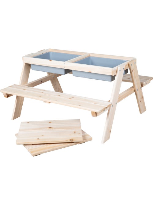 Tavolo sabbia e acqua in legno massello per picnic – 4 posti "Roba Outdoor+ Play" - Kiabi