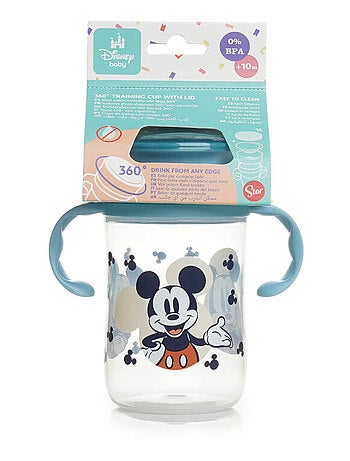 Tazza da apprendimento 360° anti-perdite Mickey con beccuccio Thermobaby da 395 ml