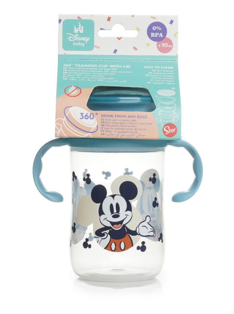 Tazza da apprendimento 360° anti-perdite Mickey con beccuccio Thermobaby da 395 ml Blu - Kiabi