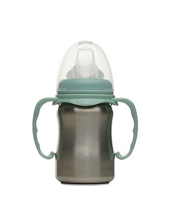 Tazza da apprendimento in acciaio inox 180 ml Thermobaby anti-perdita con beccuccio in silicone