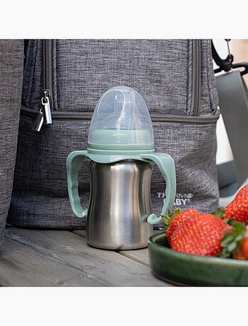 Tazza da apprendimento in acciaio inox 180 ml Thermobaby anti-perdita con beccuccio in silicone