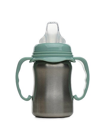 Tazza da apprendimento in acciaio inox 180 ml Thermobaby anti-perdita con beccuccio in silicone