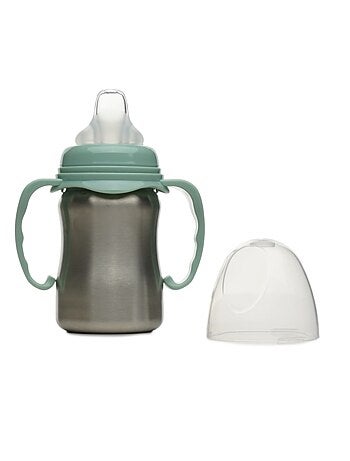 Tazza da apprendimento in acciaio inox 180 ml Thermobaby anti-perdita con beccuccio in silicone