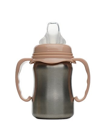 Tazza da apprendimento in acciaio inox 180 ml Thermobaby anti-perdita con beccuccio in silicone