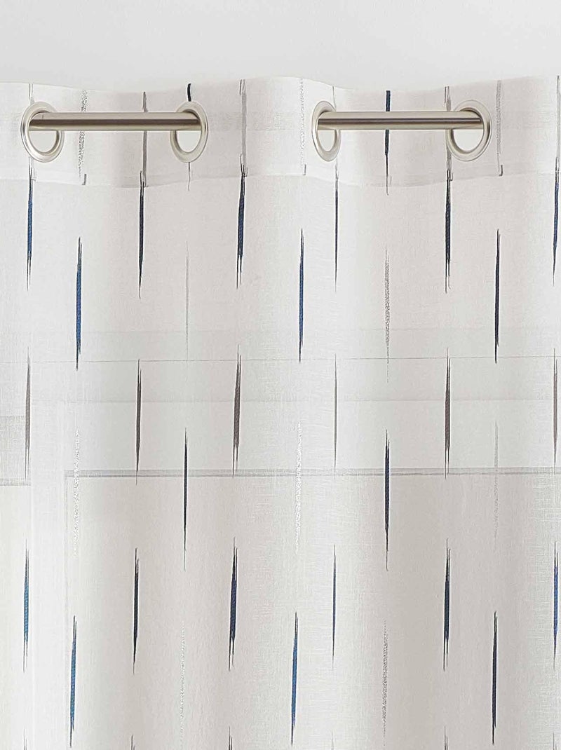 Tela di formaggio jacquard a righe velate Blu pavone - Kiabi