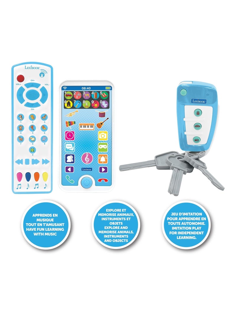 Telefono cellulare didattico, telecomando e portachiavi Blu - Kiabi