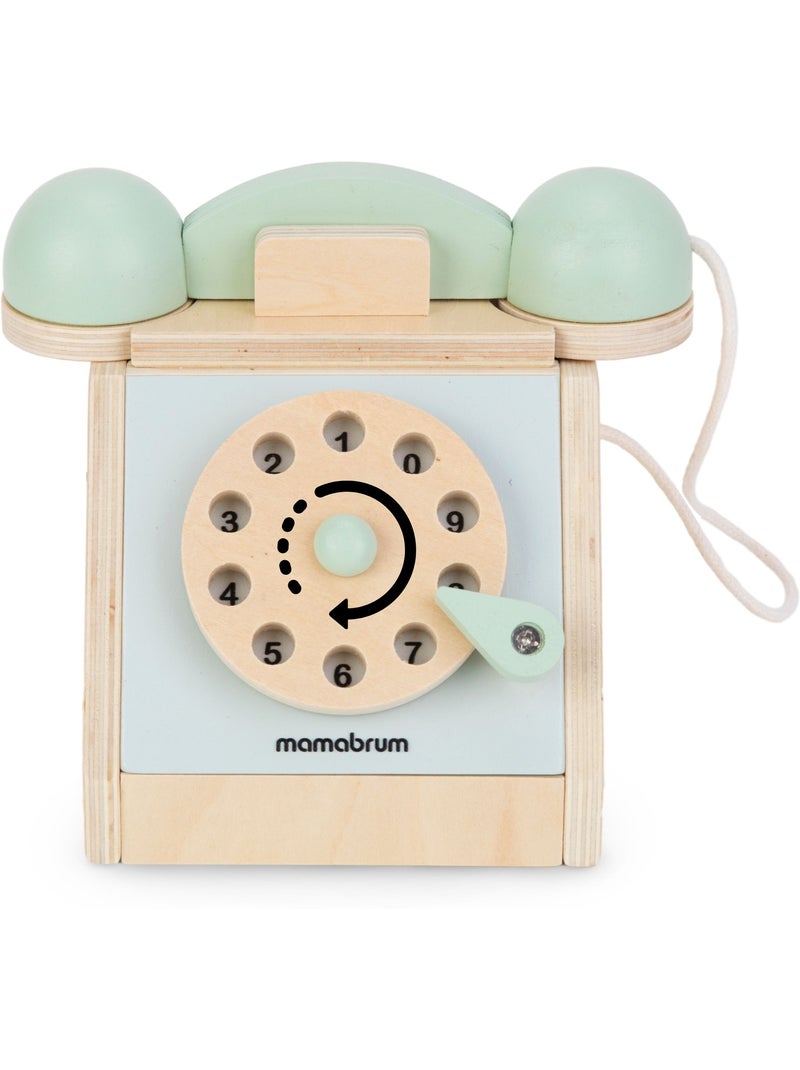 Telefono legno vintage bambini disco rotante giocattolo imitazione mamabrum N/D - Kiabi