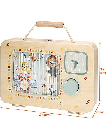 Televisore interattivo in legno con orologio 24x5x17 cm WOOMAX