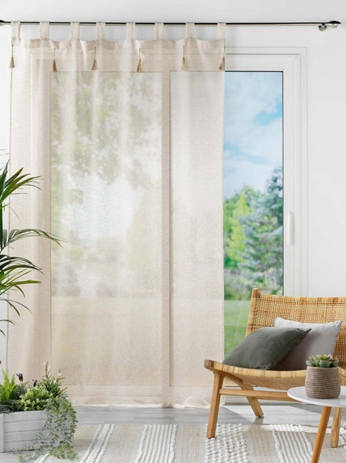 Telo effetto lino con nappine - Kiabi