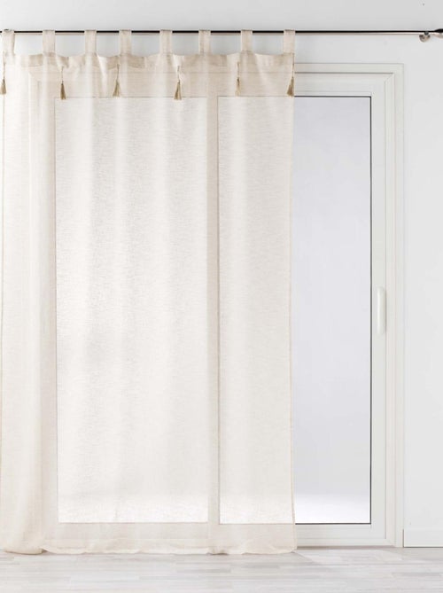 Telo effetto lino con nappine - Kiabi