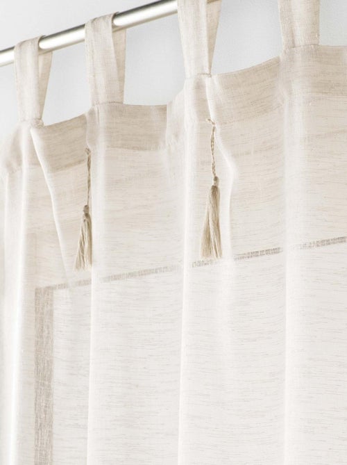 Telo effetto lino con nappine - Kiabi