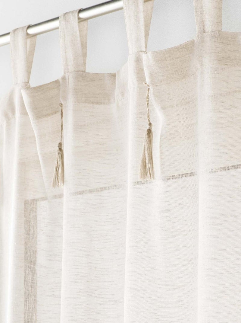 Telo effetto lino con nappine Beige - Kiabi