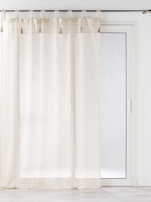 Telo effetto lino con nappine - Kiabi