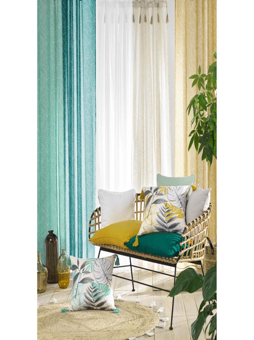 Telo effetto lino con nappine - Kiabi