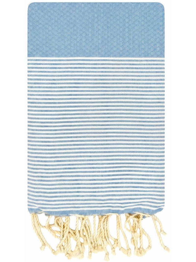 Telo fouta per bambini, asciugamano da spiaggia in cotone riciclato | Reva Blu cielo - Kiabi