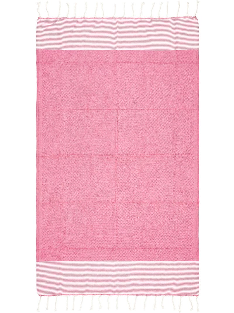 Telo fouta per bambini, asciugamano da spiaggia in cotone riciclato | Reva Rosa chiaro - Kiabi