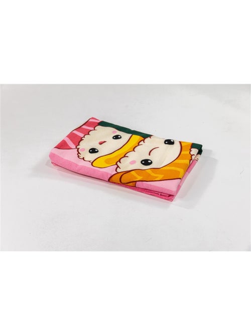 Telo Mare 70x140 cm 100% Poliestere | Kawaii Sushi & Rolls Impilati Rosa Strisce Giapponese - Kiabi