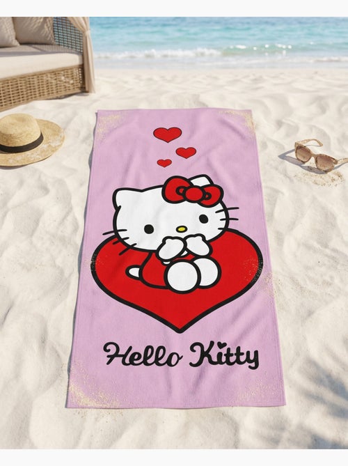 Telo Mare Bambina Hello Kitty Sanrio 70x140 cm 100% Poliestere - Kiabi