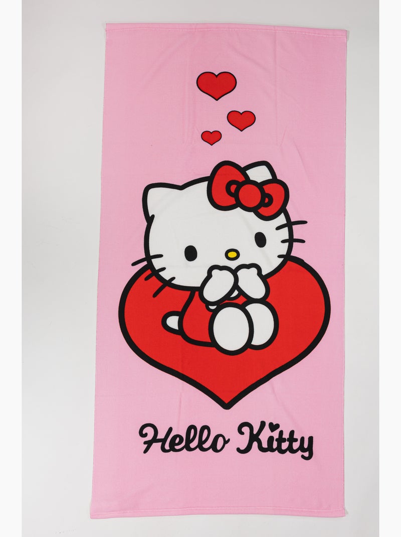 Telo Mare Bambina Hello Kitty Sanrio 70x140 cm 100% Poliestere Beige/Rosa - Kiabi
