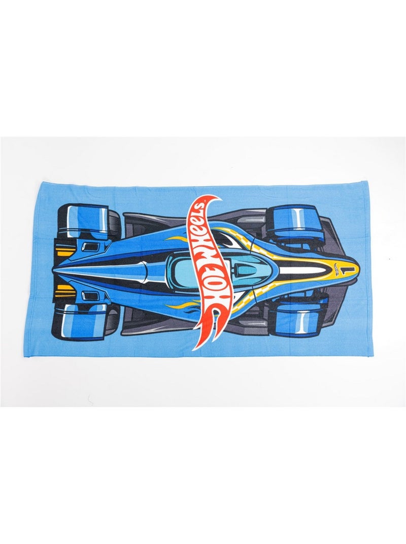 Telo Mare Bambino Hot Wheels 70x140 cm 100% Poliestere Nero Blu - Kiabi