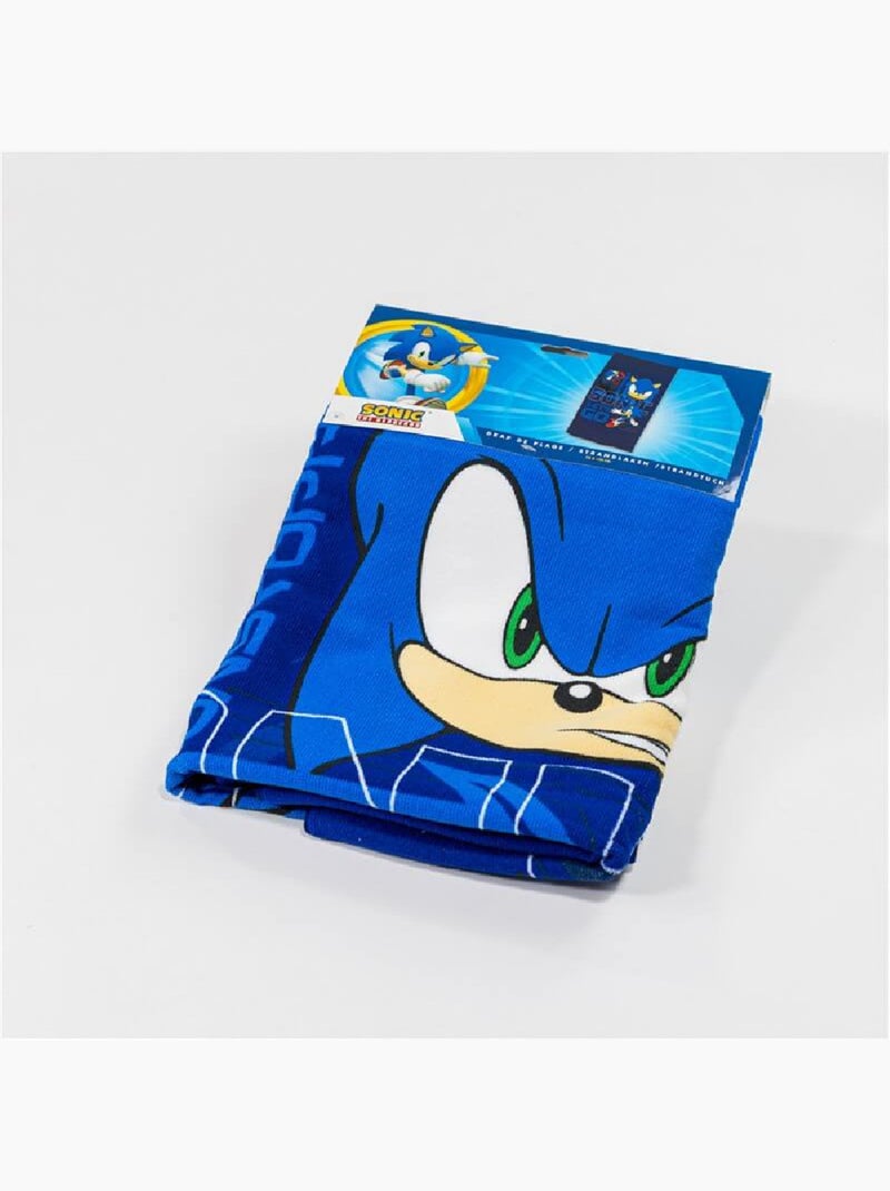 Telo Mare Bambino Sonic the Hedgehog 70x140 cm 100% Poliestere Nero Blu - Kiabi