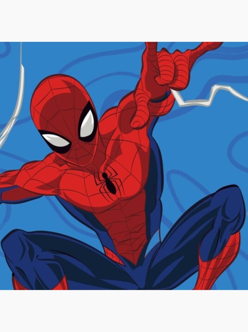 Telo Mare Bambino Spider-Man Marvel 70x140 cm 100% Coton Nero Blu - Kiabi