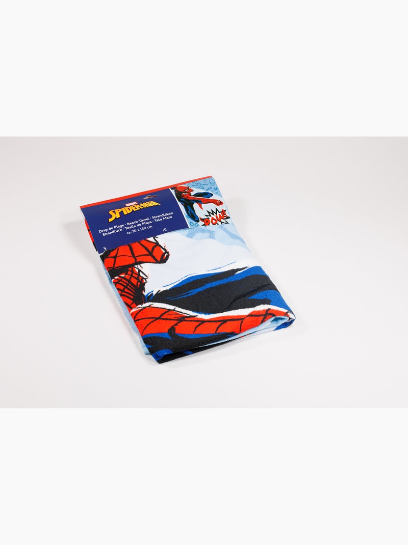 Telo Mare Bambino Spider-Man Marvel 70x140 cm 100% Poliestere Nero Blu Blu - Kiabi