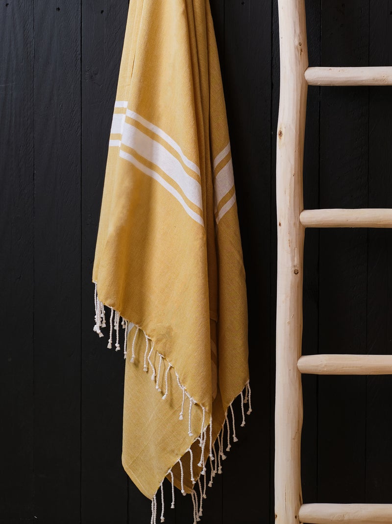 Telo mare con frange giallo - Kiabi