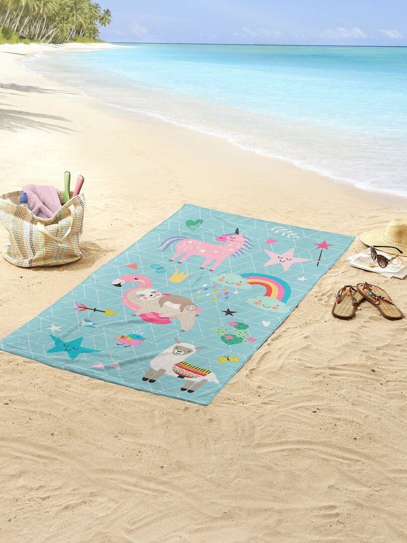 Accappatoio Poncho con Cappuccio Telo Mare, DOTBUY Stampa in