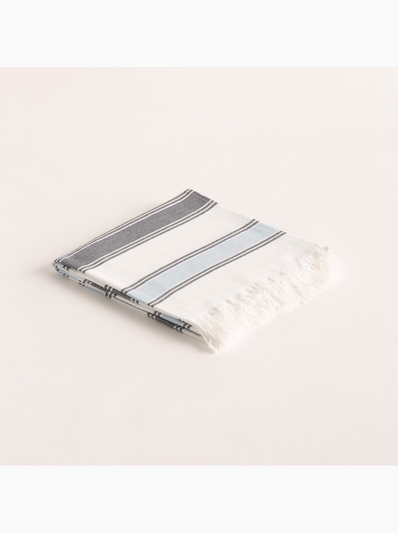 Telo pareo da spiaggia, tessuto in rilievo, fouta - Gamusi. Blu marino - Kiabi