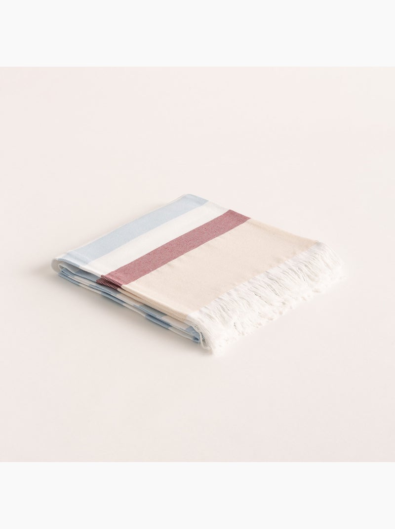 Telo pareo da spiaggia, tessuto in rilievo, fouta - Gamusi. Celeste - Kiabi