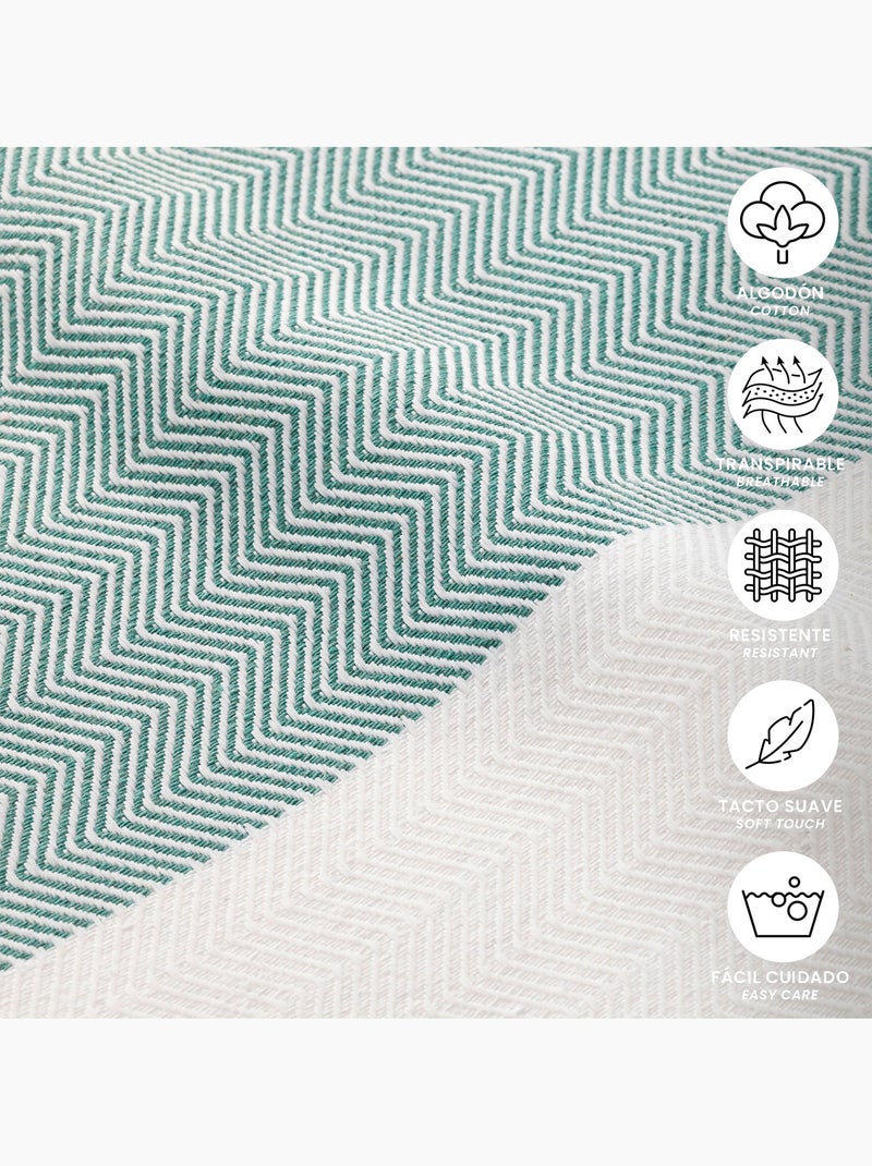 Telo pareo da spiaggia, tessuto in rilievo, fouta - Gamusi. Verde - Kiabi