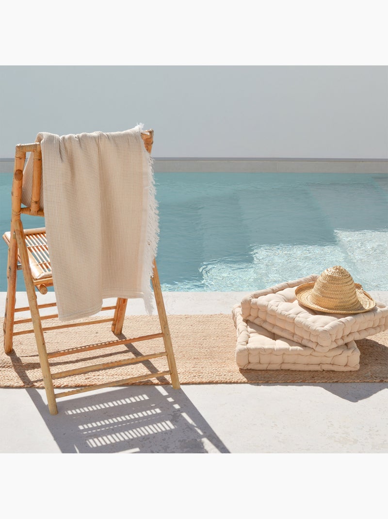 Telo pareo da spiaggia, tessuto nido, fouta - Gamusi. Beige - Kiabi