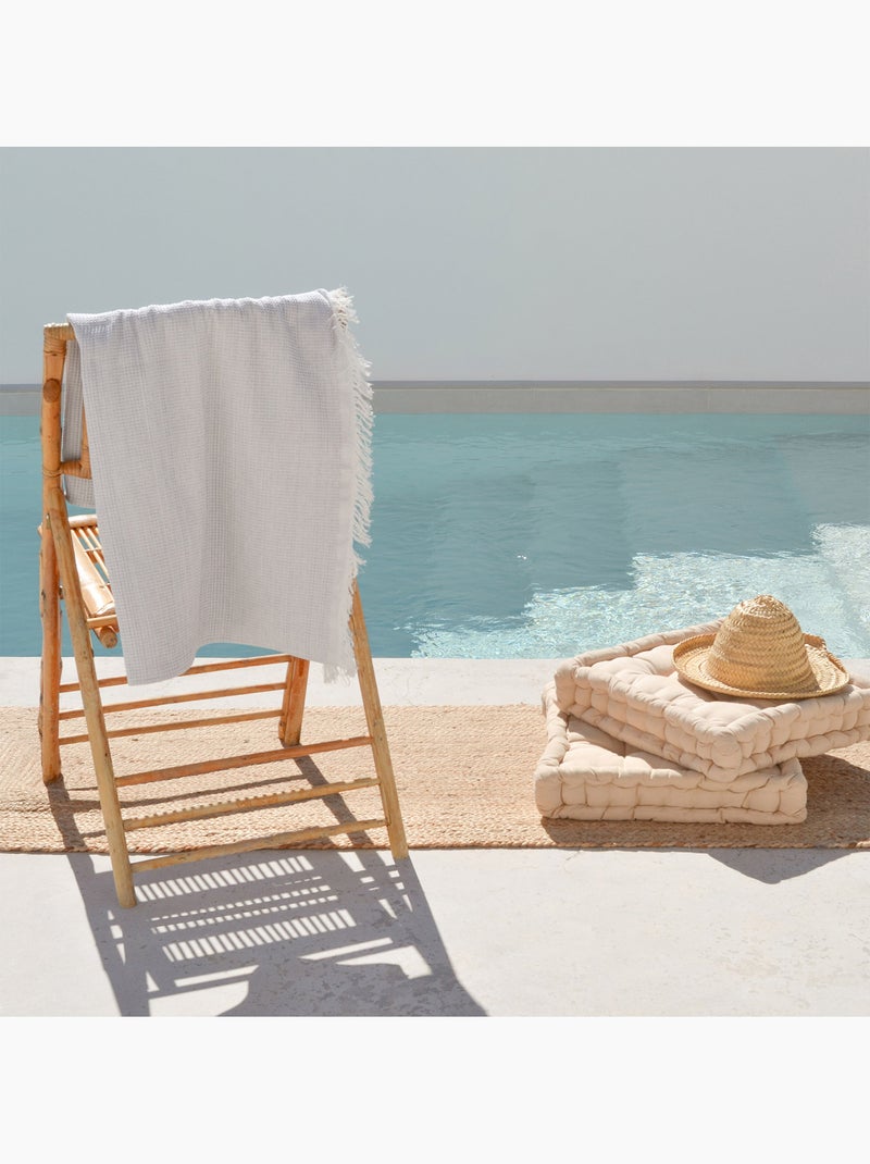 Telo pareo da spiaggia, tessuto nido, fouta - Gamusi. Grigio chiaro - Kiabi