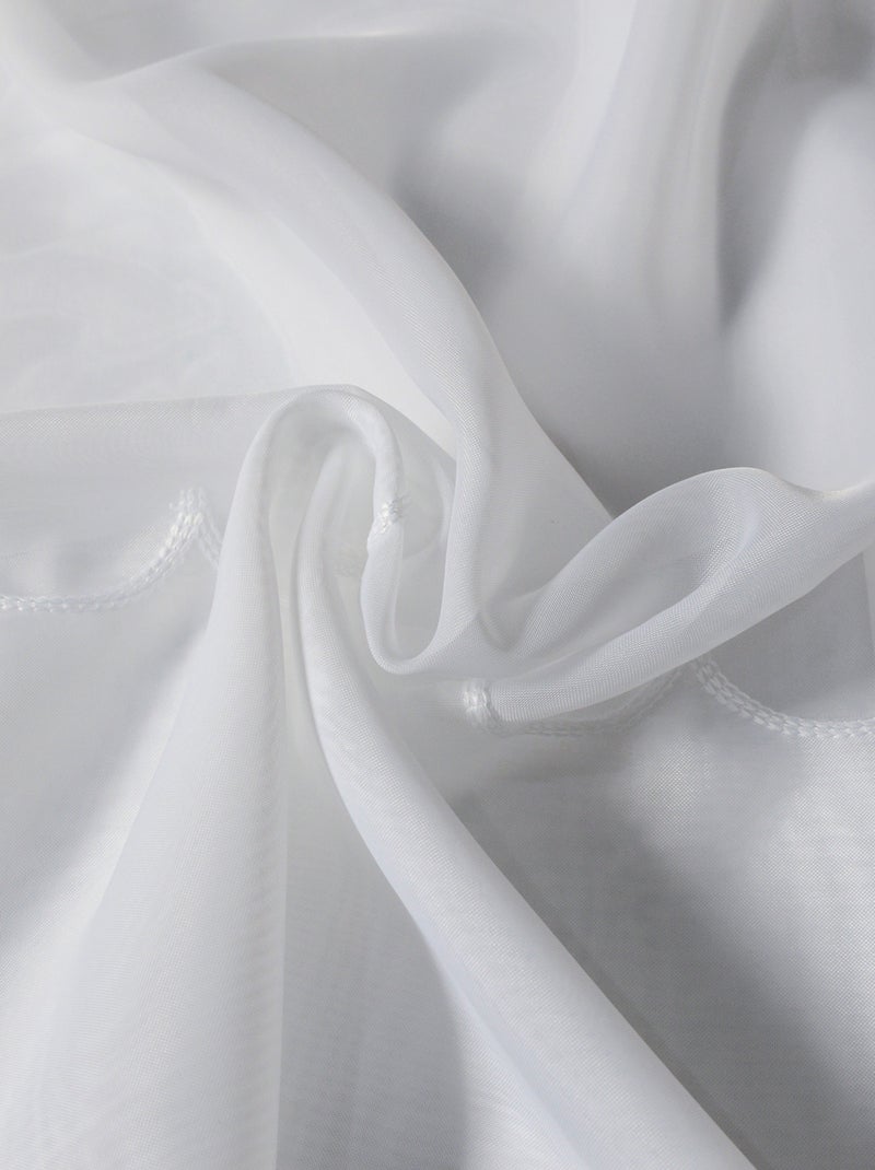 Telo ricamato con treccia arricciata in stile Cornely Bianco - Kiabi