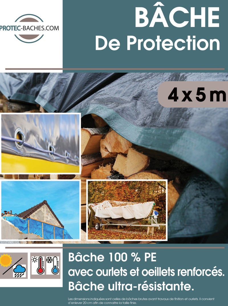 Telone impermeabile con occhielli 60gr/m² Blu - Kiabi