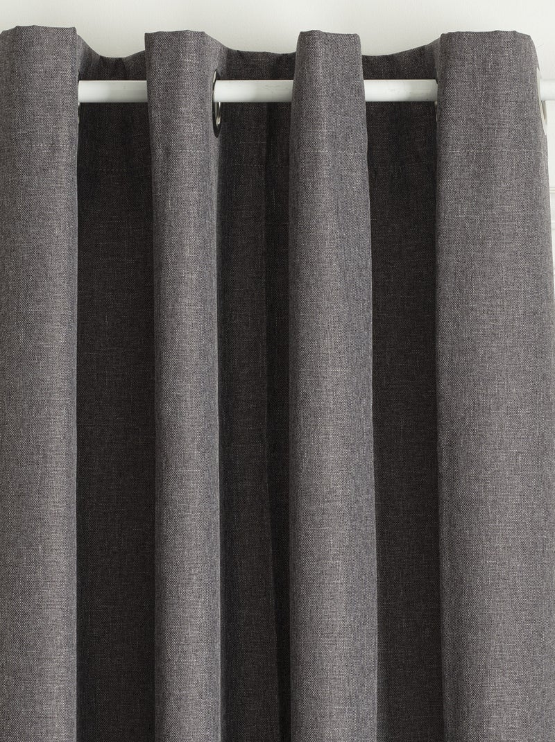 Tenda 100% oscurante rivestita in lino Grigio - Kiabi