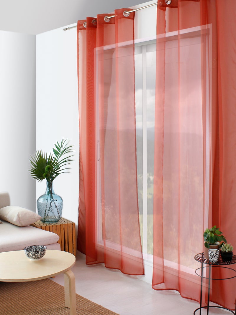 Tenda a occhielli in tinta unita Terracotta - Kiabi