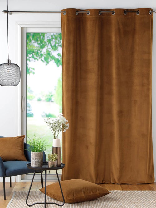 Tenda a occhielli in velluto a coste casual color salvia - Kiabi