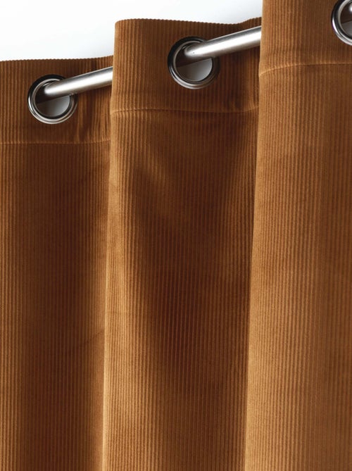 Tenda a occhielli in velluto a coste casual color salvia - Kiabi