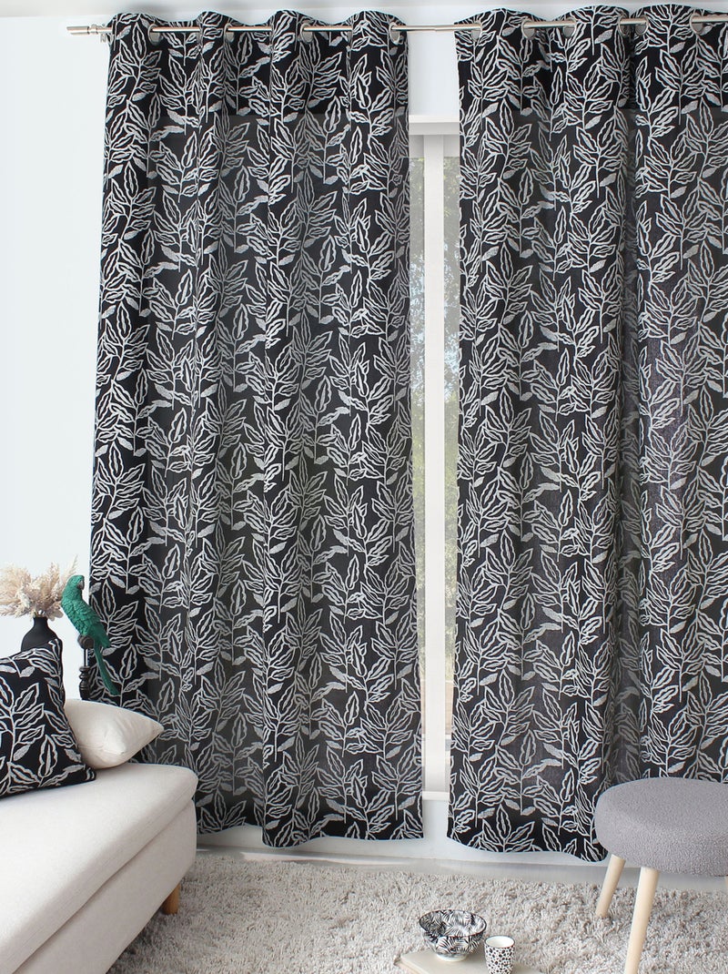 Tenda a occhiello in cotone riciclato Chambray Nero - Kiabi