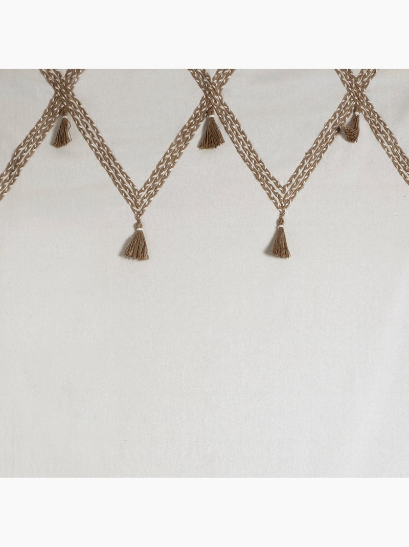 Tenda a pompon in cotone e juta Bianco - Kiabi